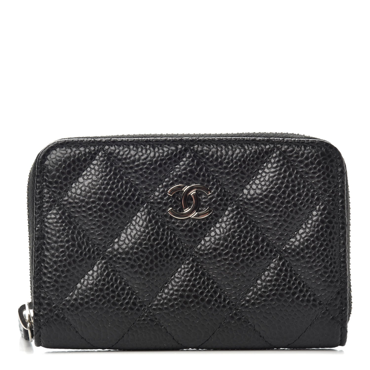 Chanel Caviar Quilted Zip Coin Purse Black 1 of 8