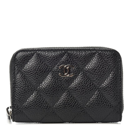 Chanel Caviar Quilted Zip Coin Purse Black 1 of 8