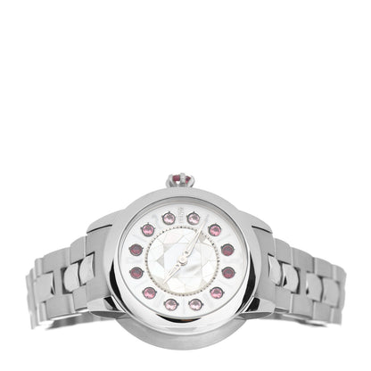 Fendi Stainless Steel Mother of Pearl Topaz Spinel 33mm Ishine Rotating Gem Quartz Watch 2 of 5