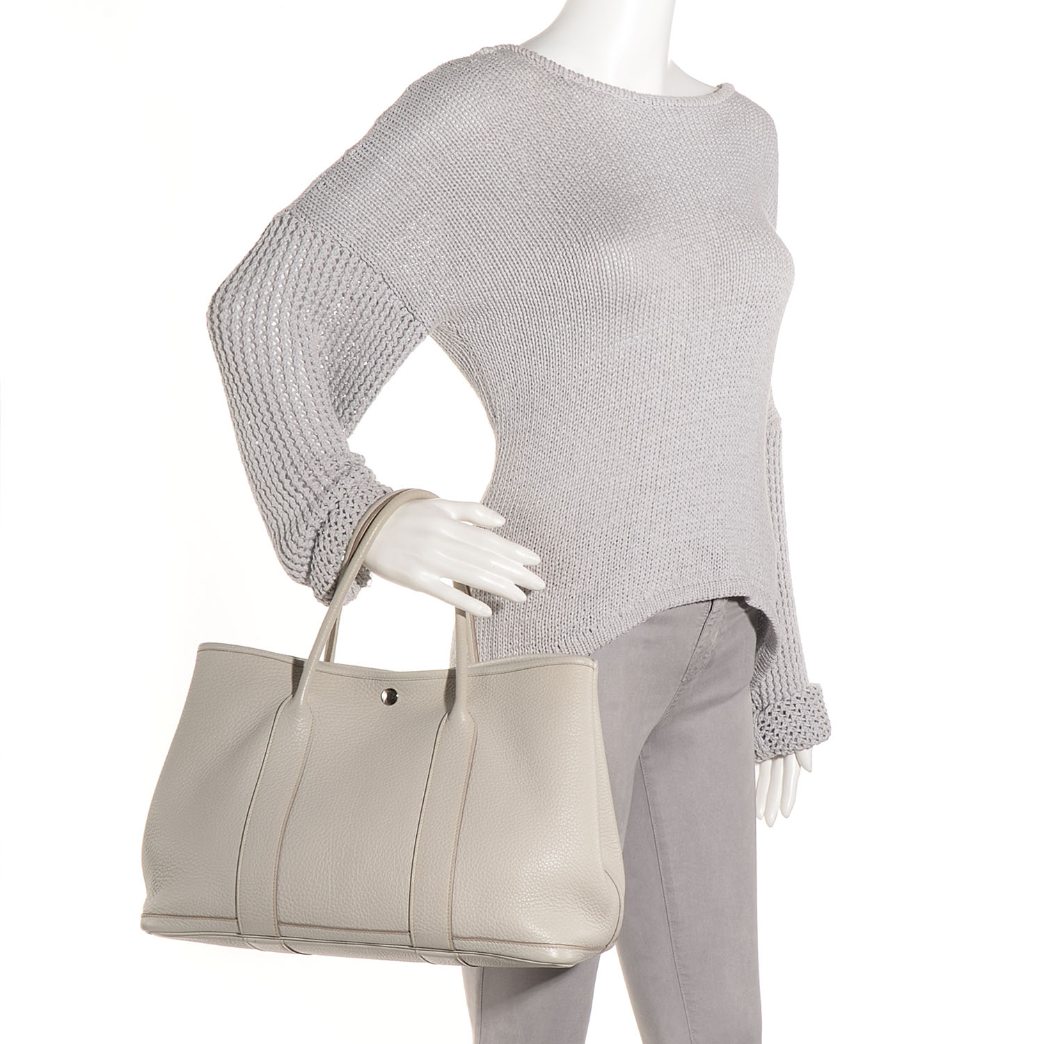 Hermes Fjord Garden Party Tote 36 MM Gris Perle 2 of 16