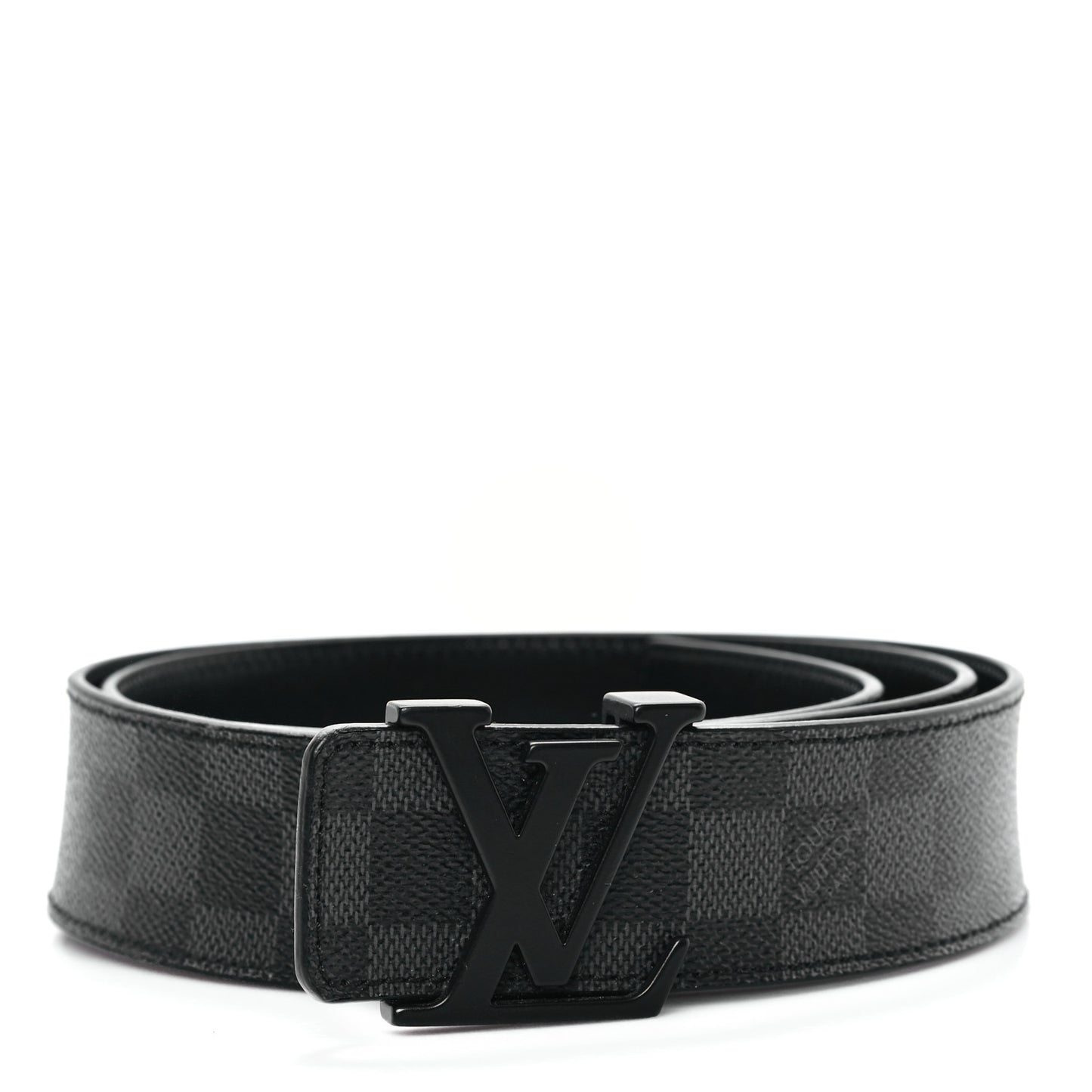 Calfskin Damier Graphite 40mm LV Initiales Reversible Belt 100 40