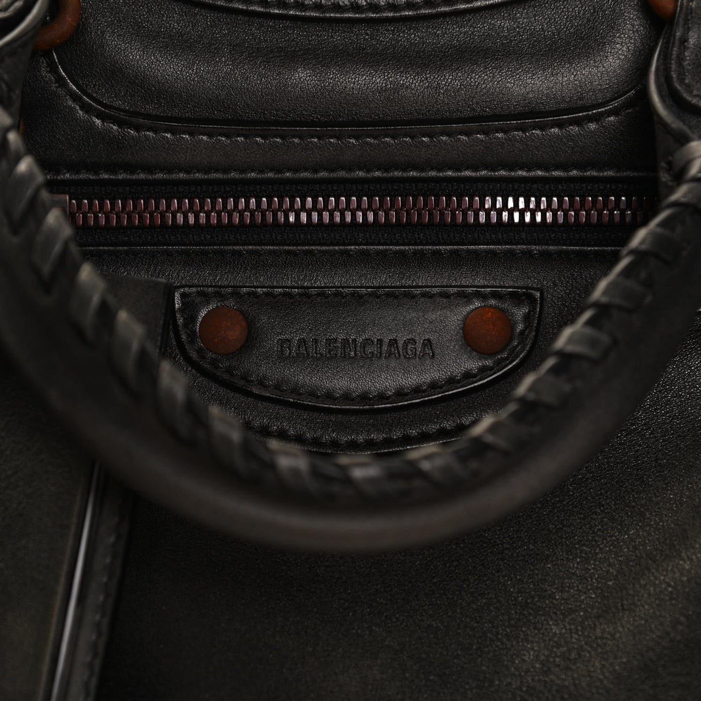 Used Calfskin Rust Hardware Neo Classic City Black