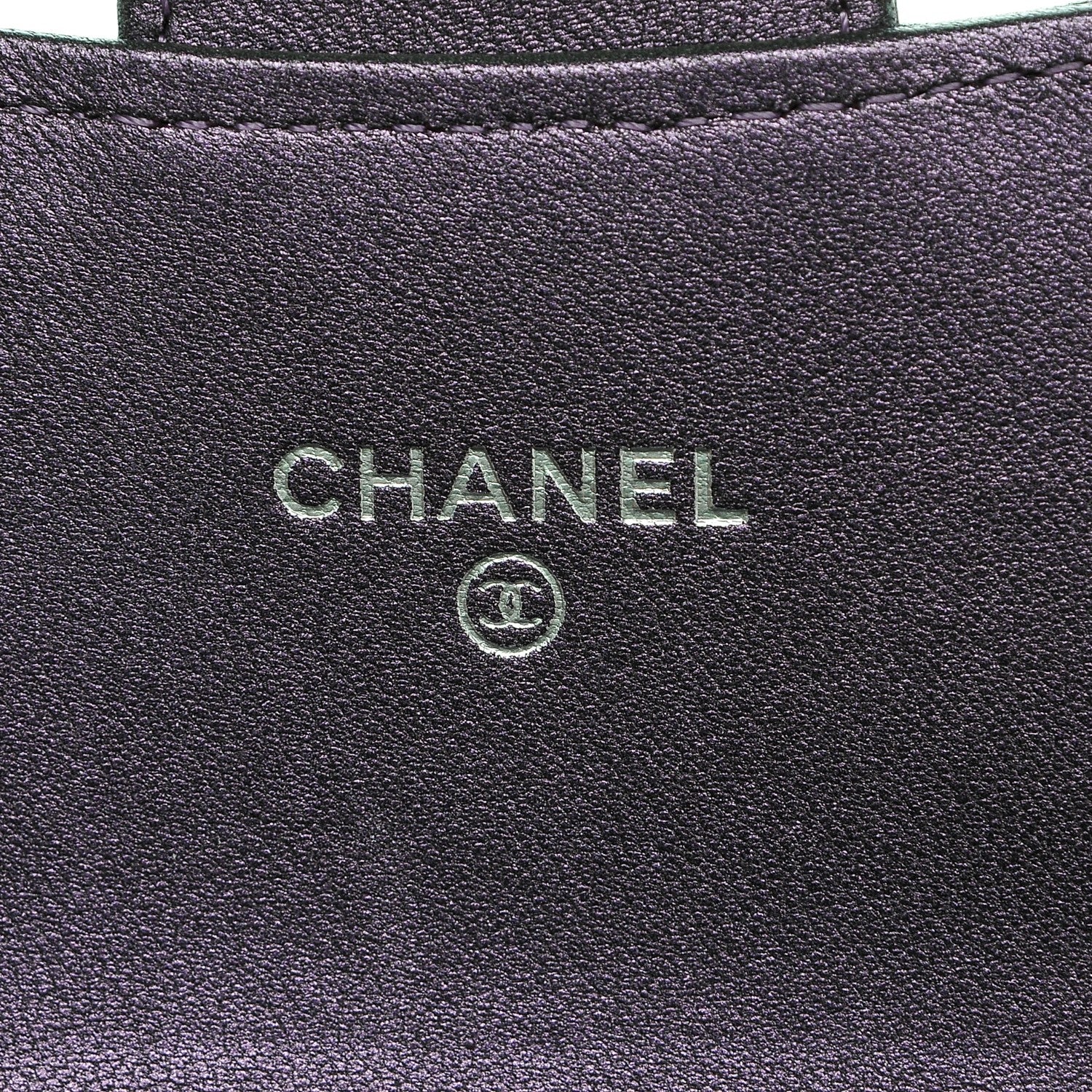 Chanel Iridescent Lambskin Quilted Large Gusset Flap Wallet Purple 6 of 9