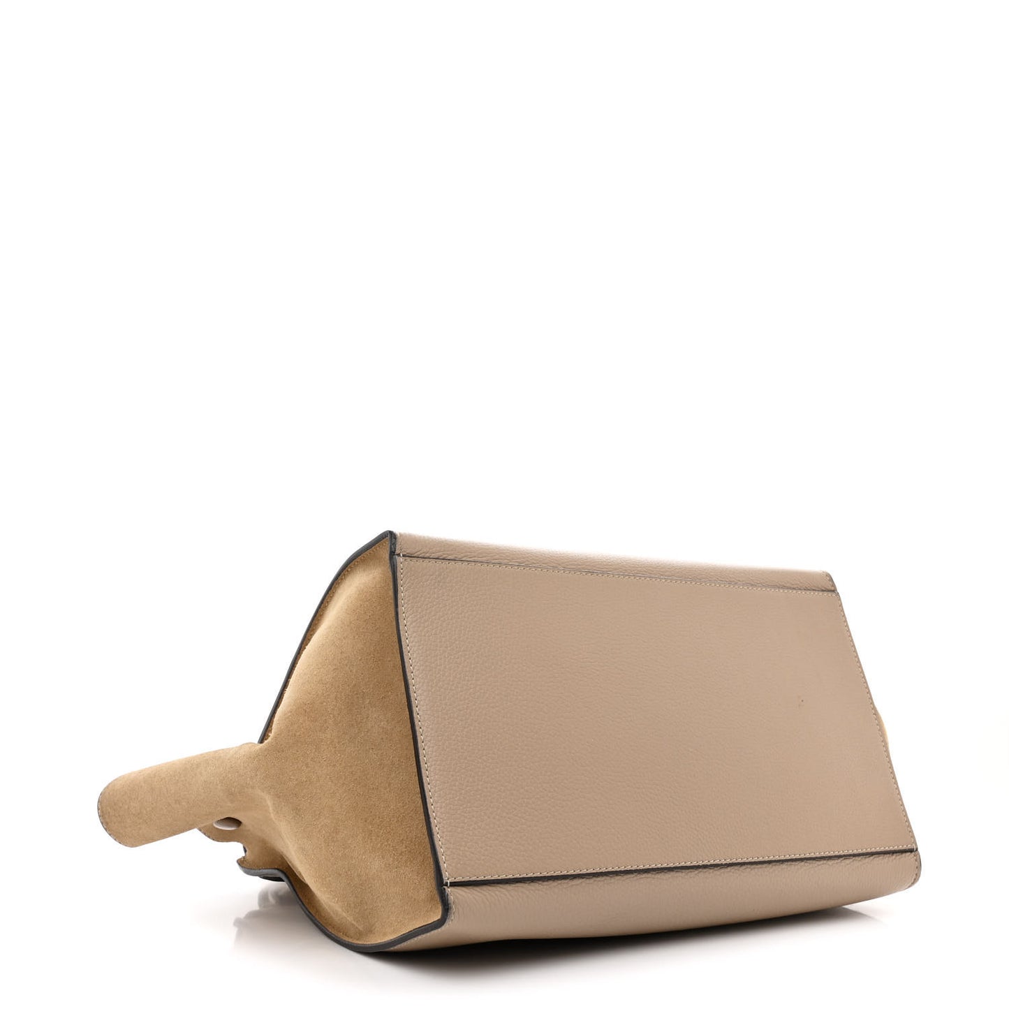 Drummed Calfskin Suede Medium Trapeze Dune