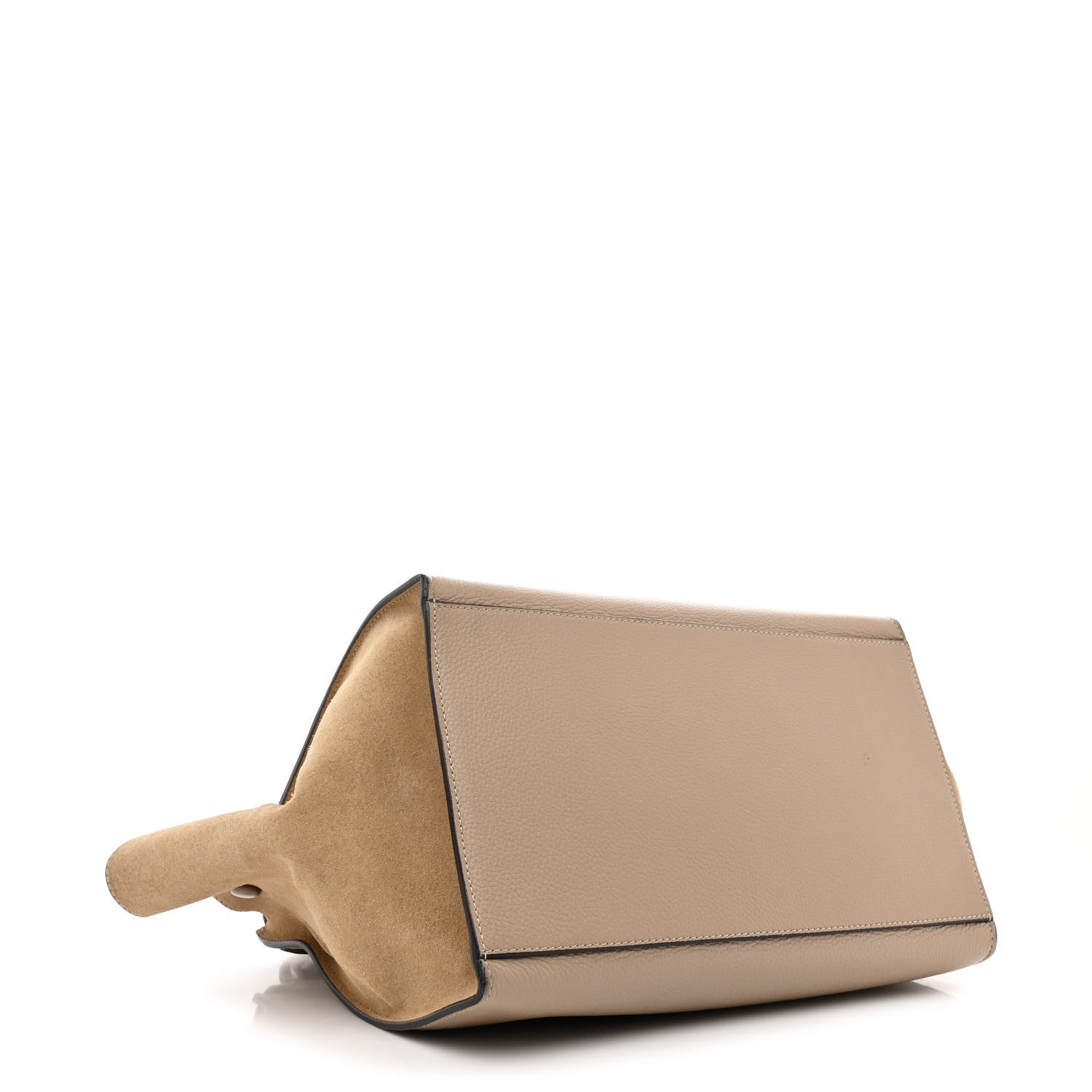Celine Drummed Calfskin Suede Medium Trapeze Dune 4 of 10