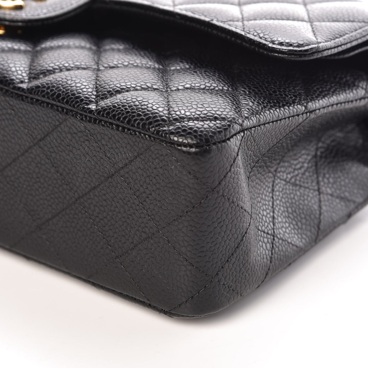 Caviar Quilted Medium Double Flap Black