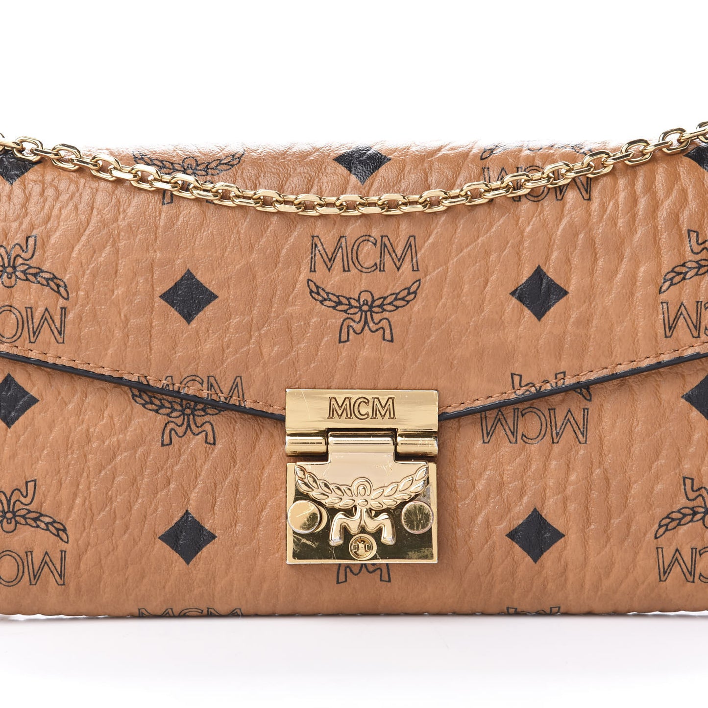 Visetos Large Patricia Wallet On Chain Cognac