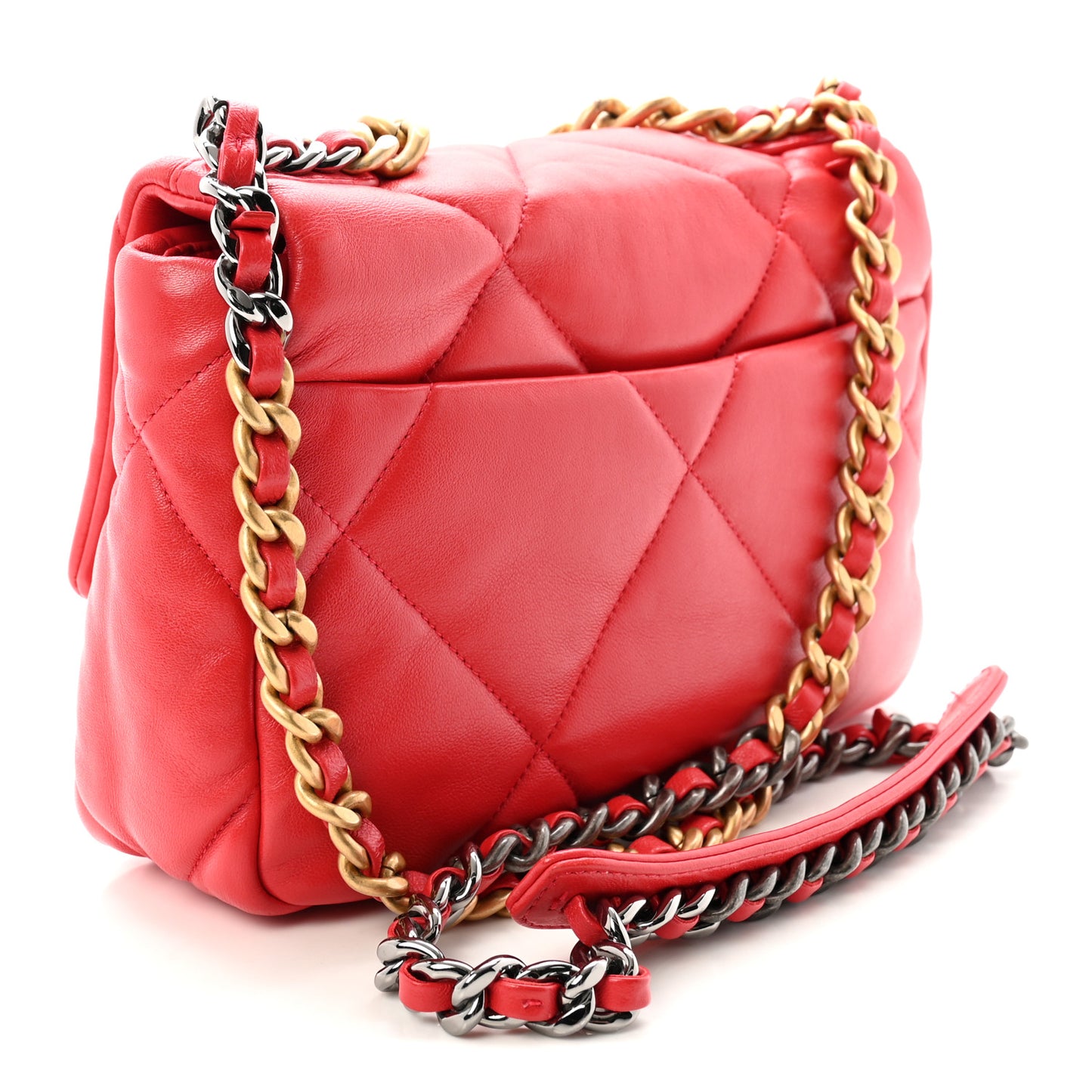 Goatskin Quilted Medium Chanel 19 Flap Pink