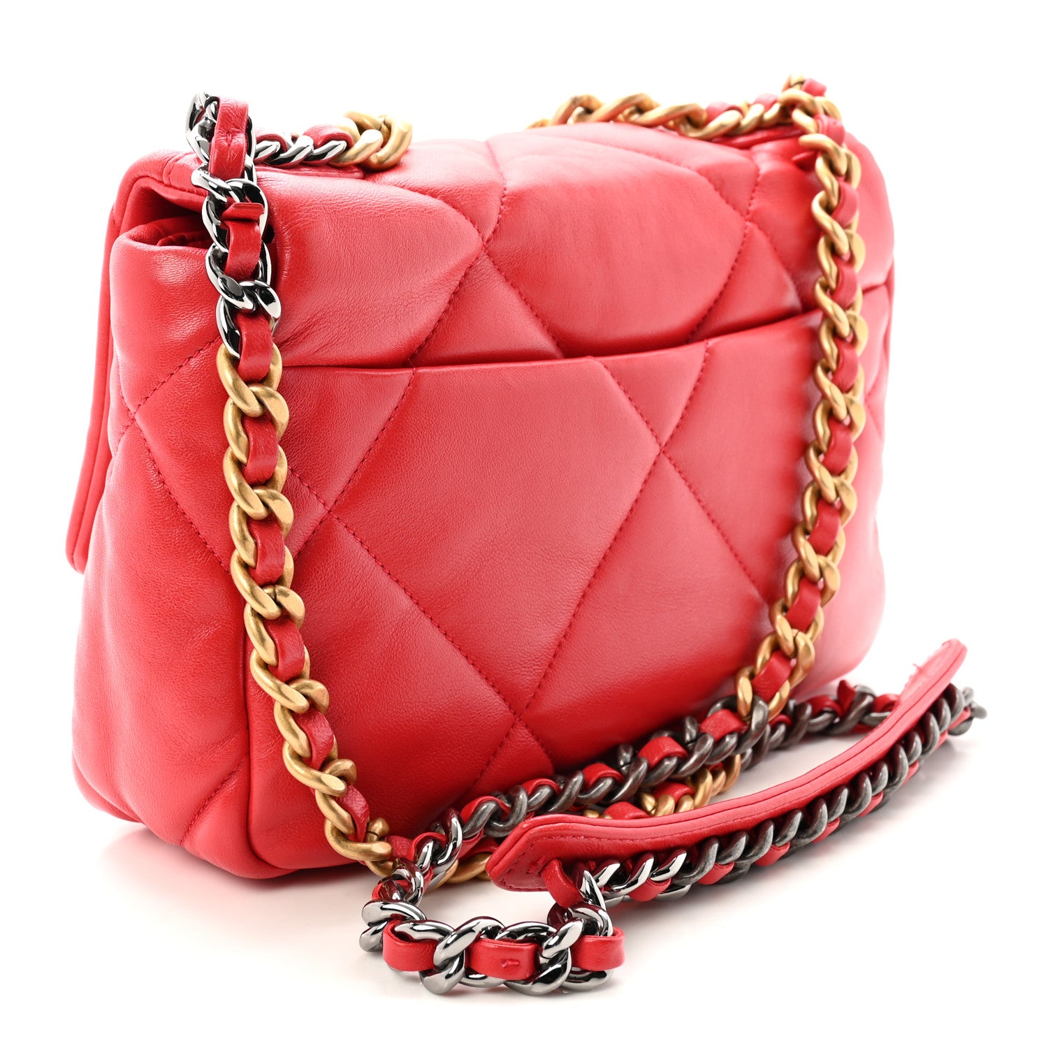 Chanel Goatskin Quilted Medium Chanel 19 Flap Pink 3 of 10