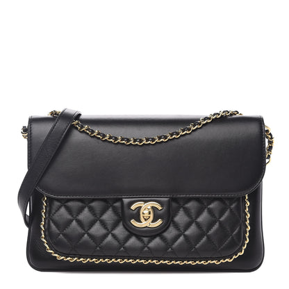 Chanel Lambskin Quilted Large CC Unchained Crossbody Black 1 of 13