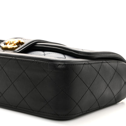 Chanel Lambskin Quilted Medium Elegant CC Flap Navy Black 10 of 13