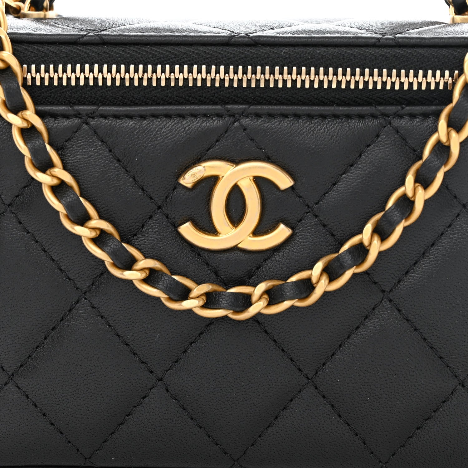 Chanel Lambskin Quilted Pick Me Up Vanity Case Black 8 of 13