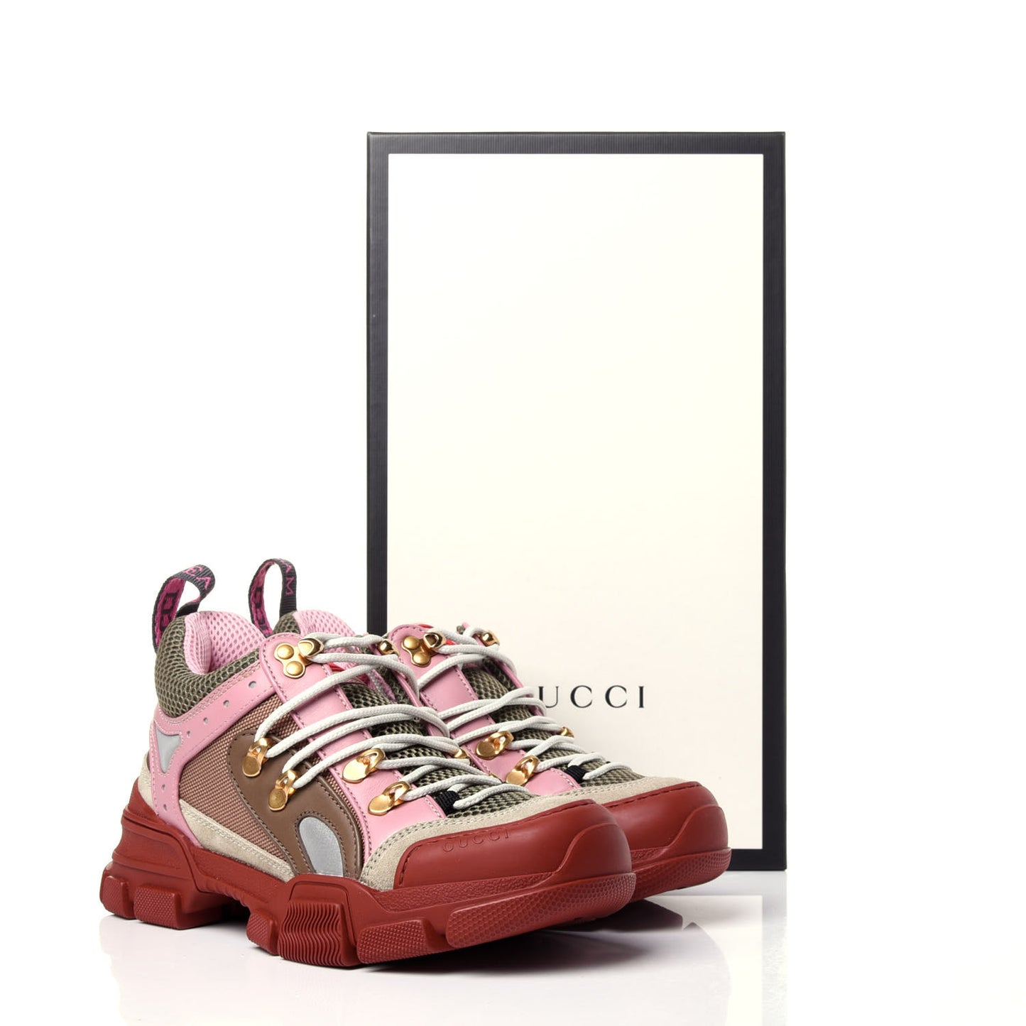 X SEGA Mesh Canvas Calfskin Womens Flashtrek Sneakers 36 Military Oatmeal Carmine Rose Ardesia