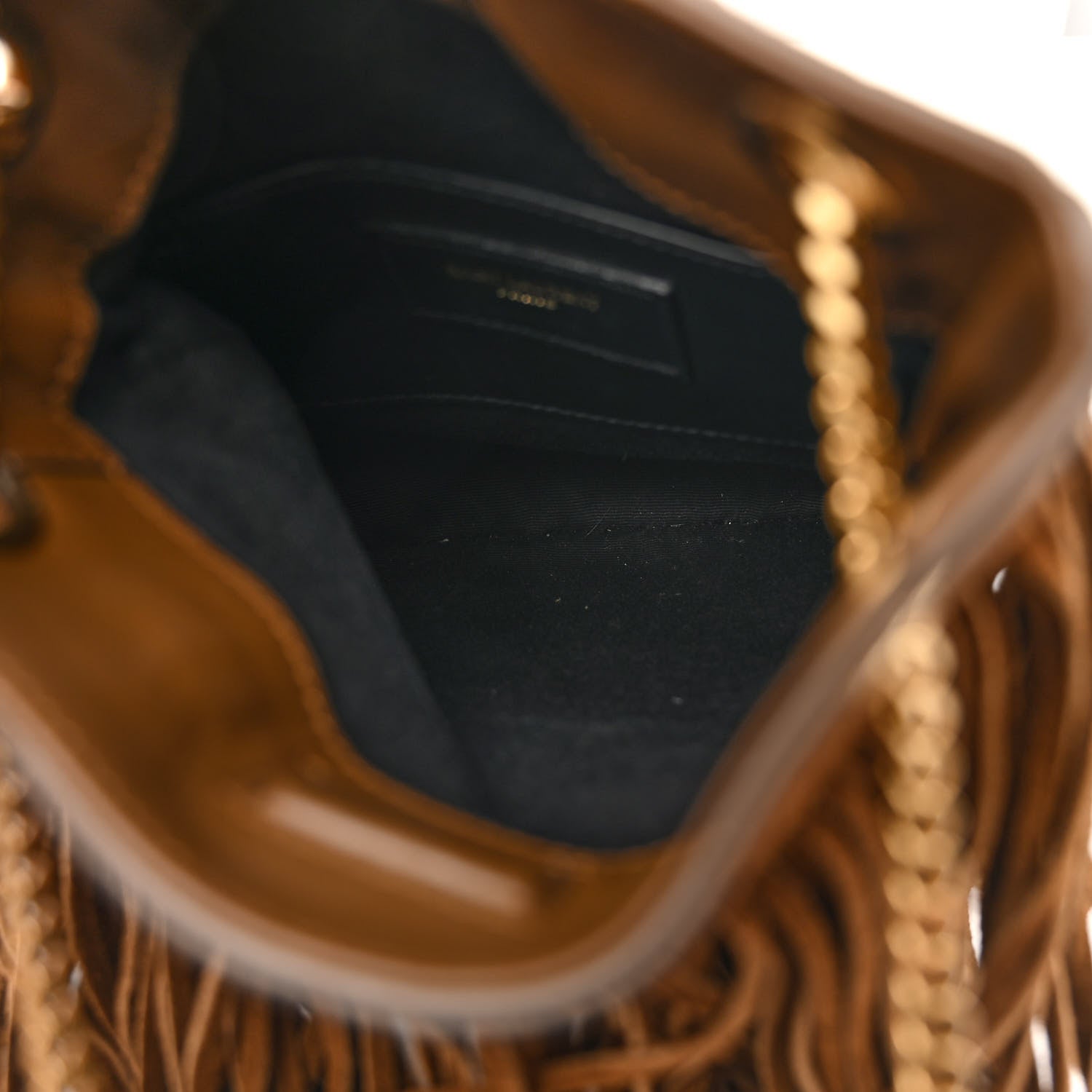 Saint Laurent Suede Calfskin Small Grace Fringed Hobo Bag Light Ocre 6 of 12