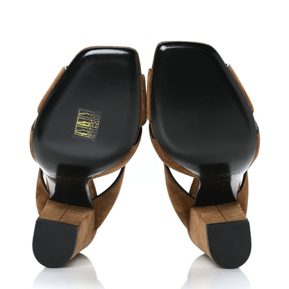 Saint Laurent Suede Oak 100 Mule Sandals 39 Land 5 of 7