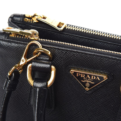 Prada Saffiano Lux Micro Galleria Double Zip Tote Black 18 of 19