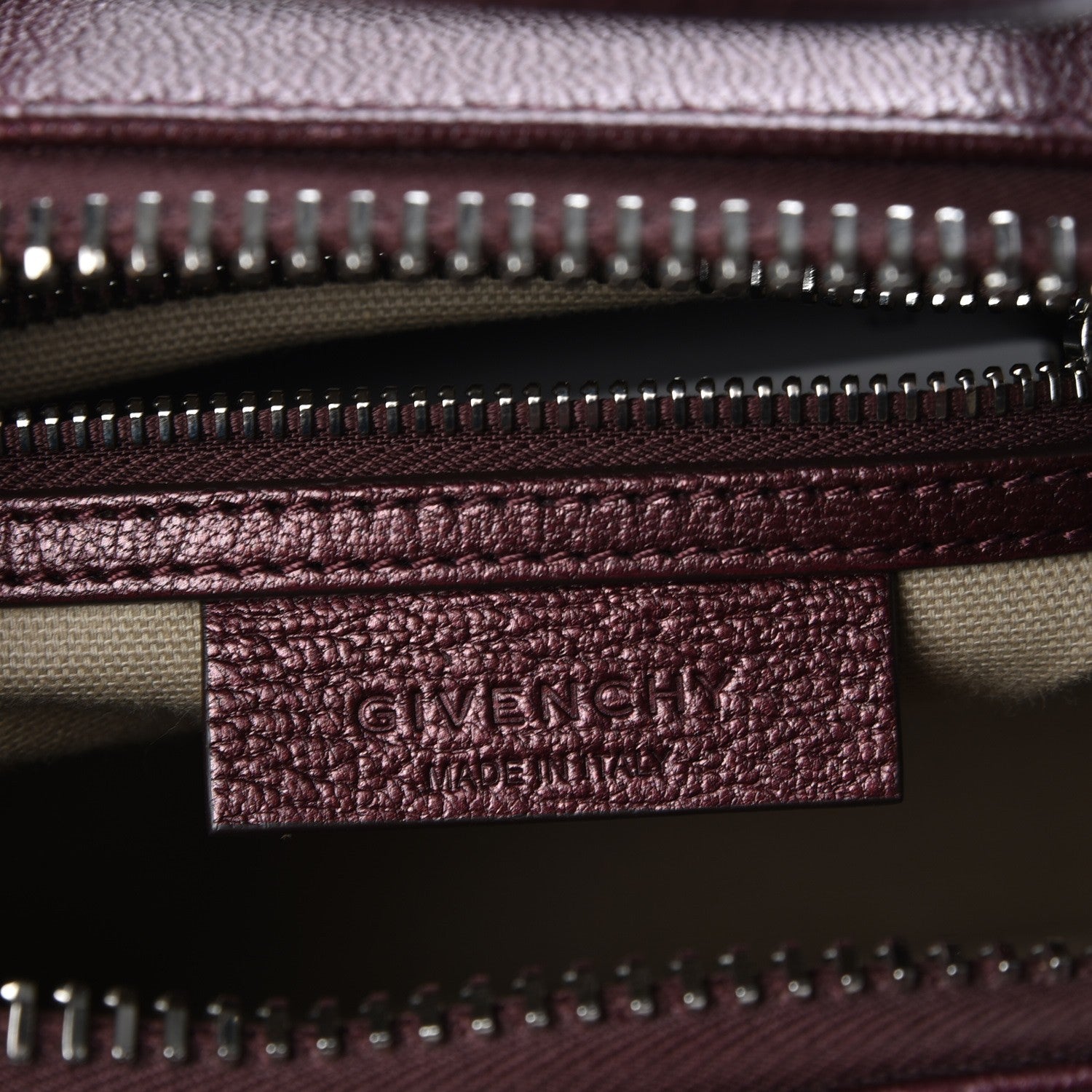 Givenchy Metallic Sugar Goatskin Mini Antigona Oxblood 7 of 8