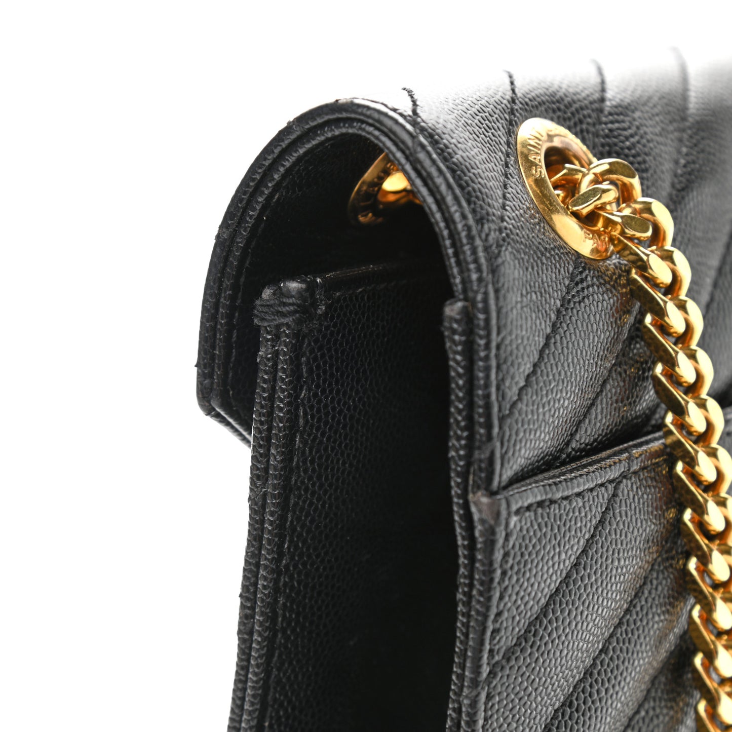 Grain De Poudre Matelasse Chevron Large Monogram Satchel Black