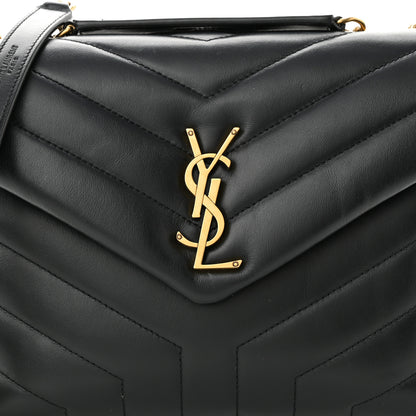 Saint Laurent Calfskin Y Quilted Monogram Small Loulou Chain Satchel Black 9 of 11