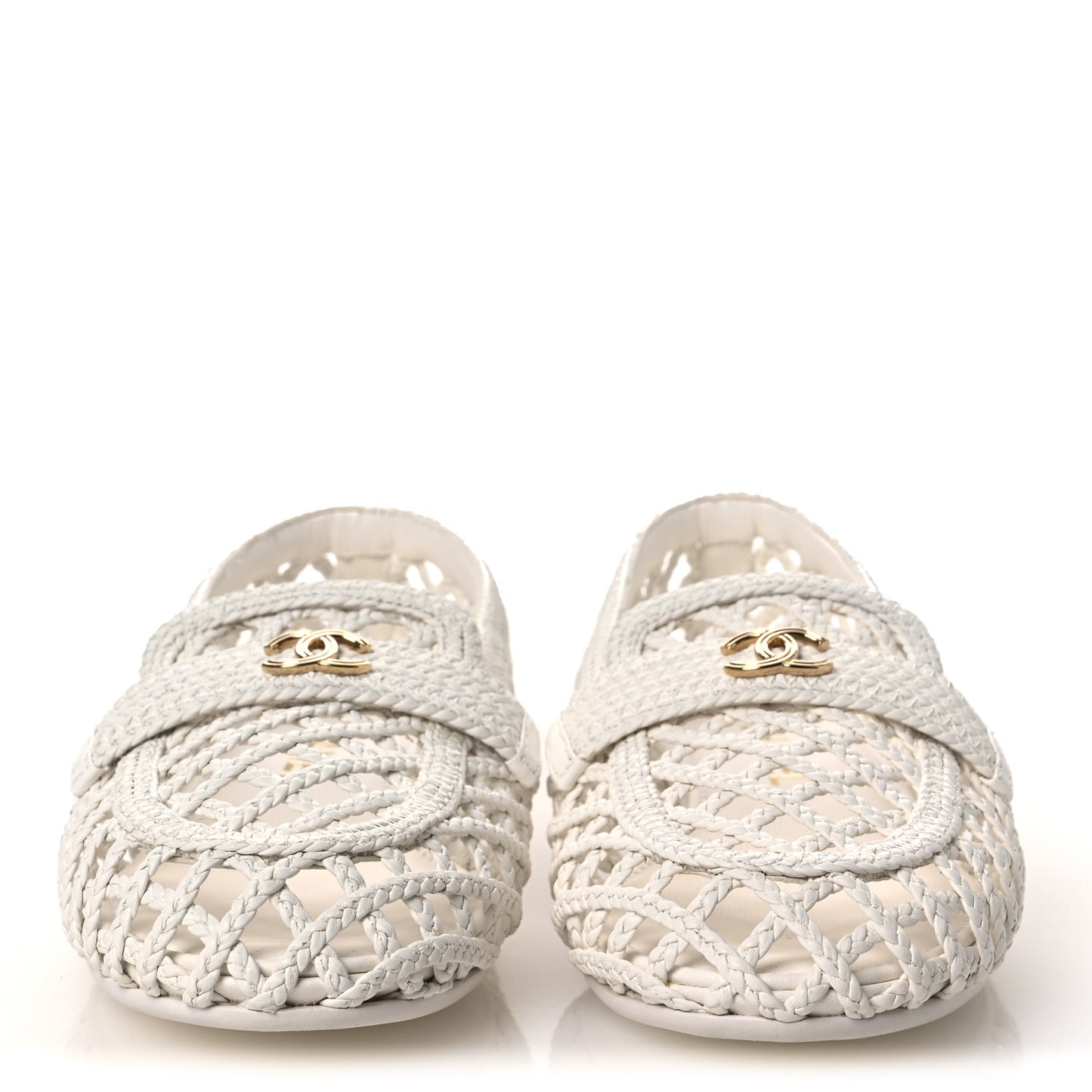 Braided Lambskin Mule Sandals 38.5 White