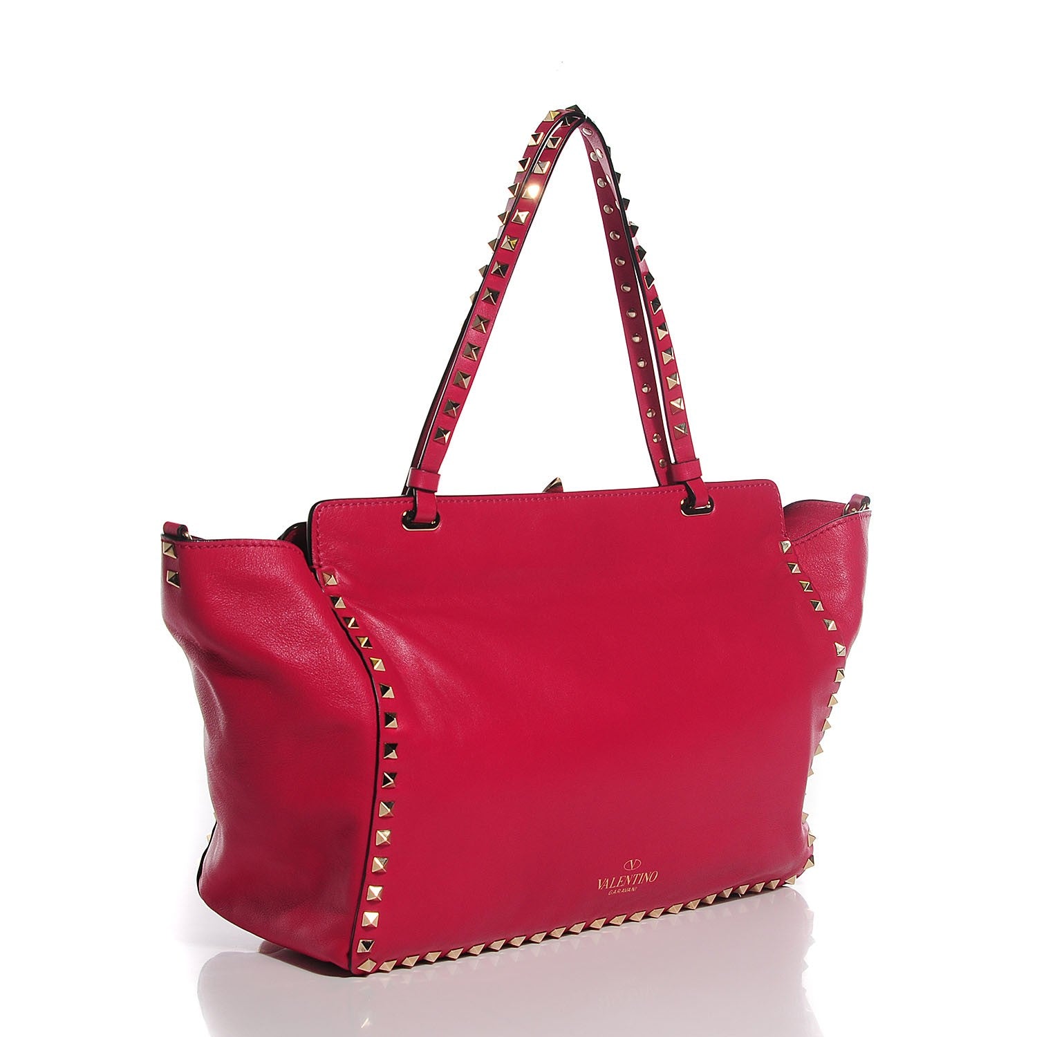 Valentino Garavani Vitello Medium Rockstud Tote Cyclamin 3 of 8