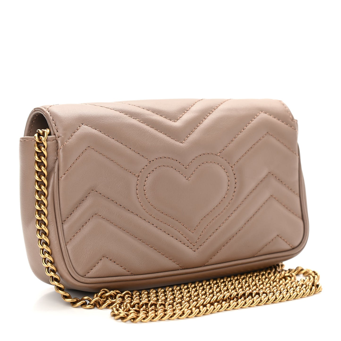 Calfskin Matelasse Super Mini GG Marmont Shoulder Bag Porcelain Rose