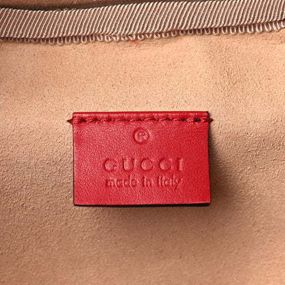 Gucci Calfskin Matelasse Mini GG Marmont Round Backpack Hibiscus Red 6 of 11