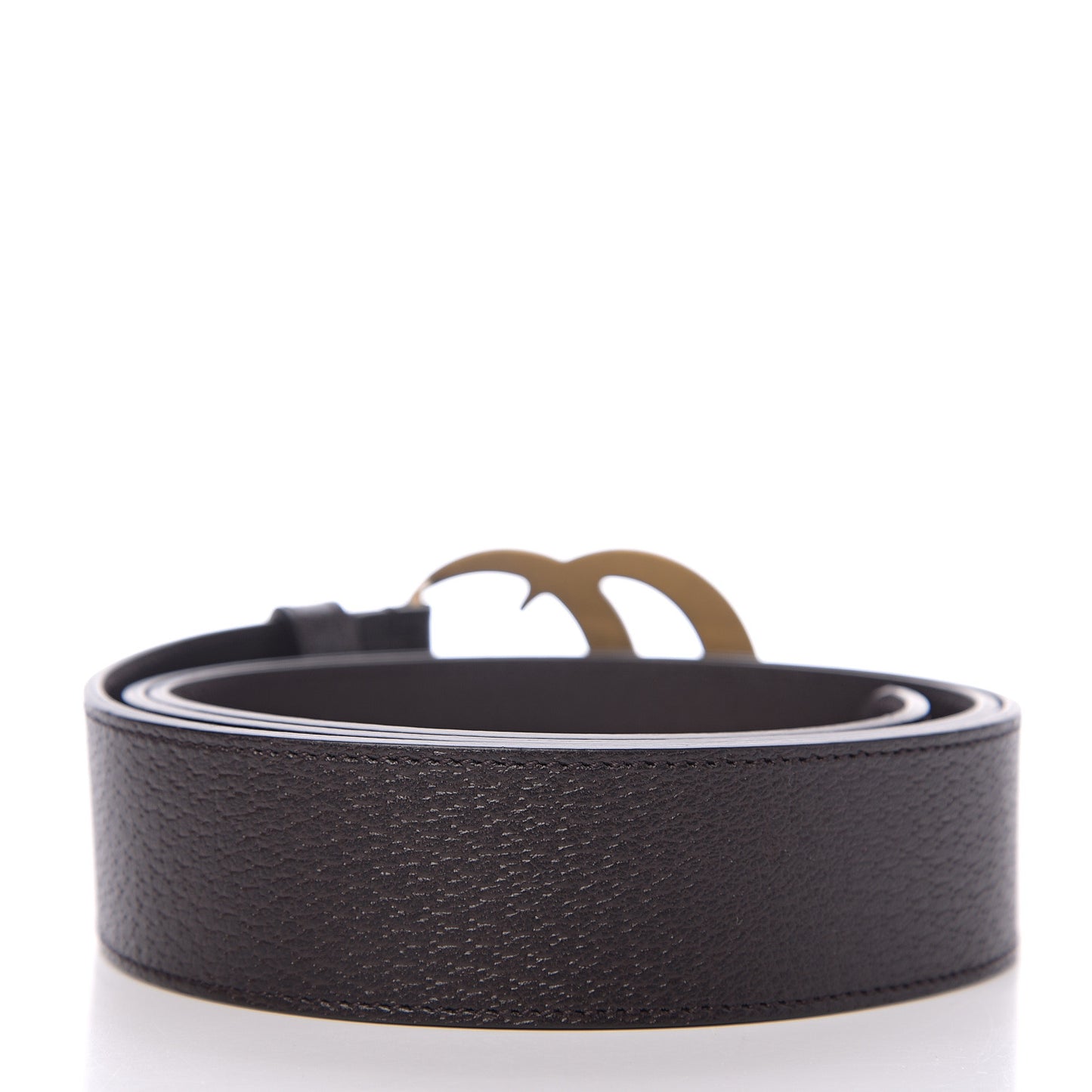 Textured Dollar Calfskin Double G 40mm Belt 105 42 Dark Cocoa