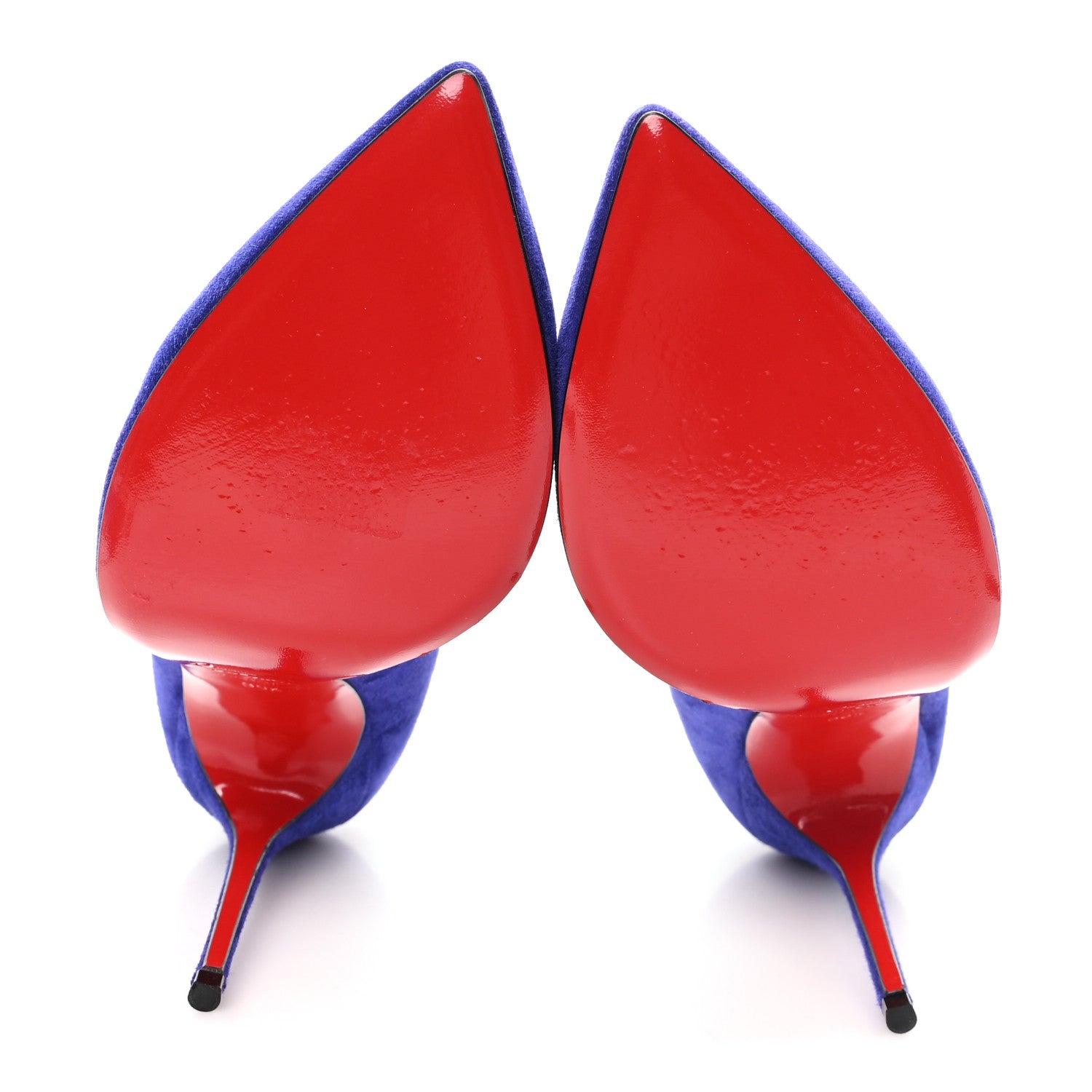 Christian Louboutin Suede Pigalle Follies 100 Pumps 38.5 Royal Blue 6 of 8
