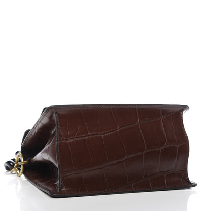 Marc Jacobs Calfskin Crocodile Embossed Uptown Shoulder Bag Brown 4 of 8