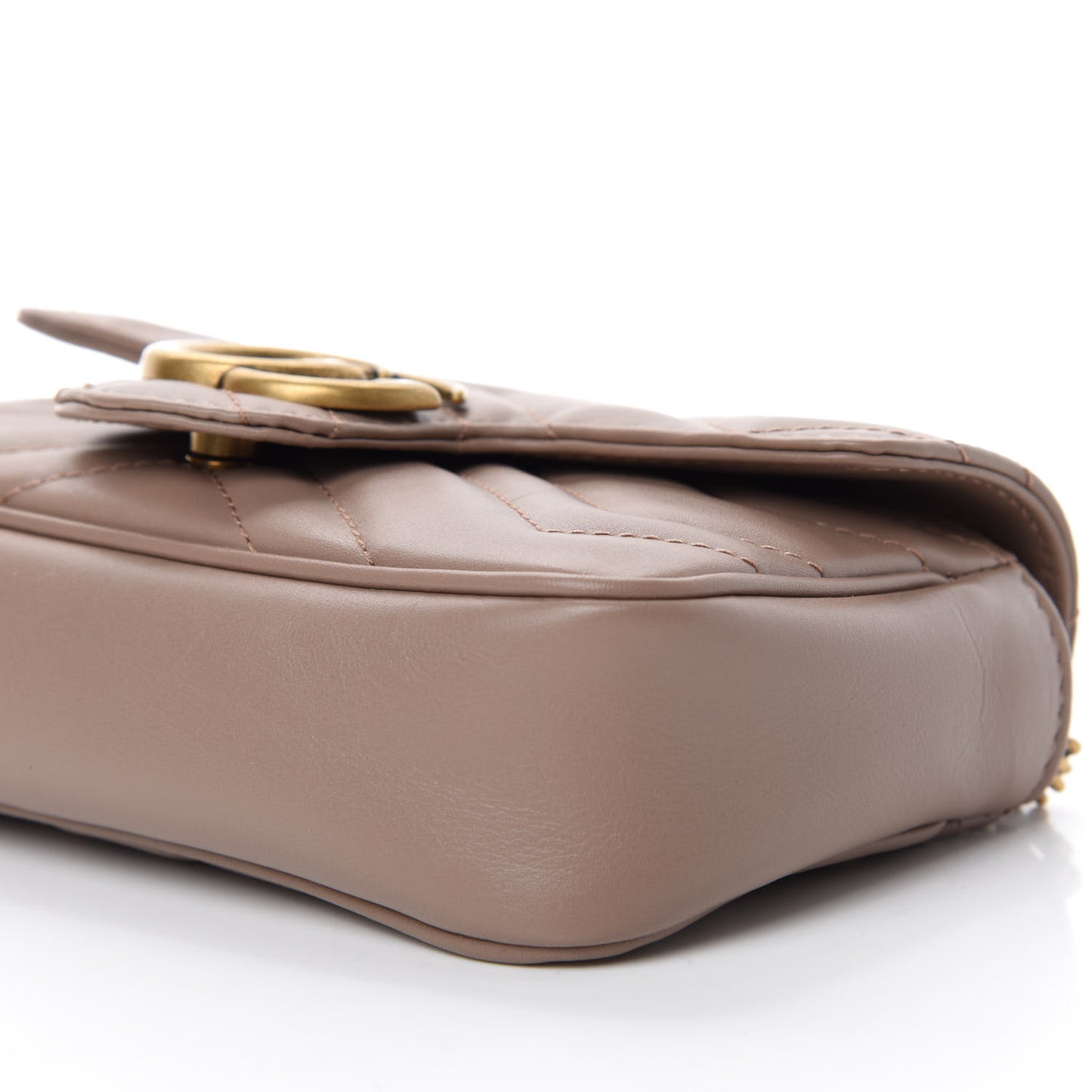 Calfskin Matelasse Super Mini GG Marmont Shoulder Bag Porcelain Rose