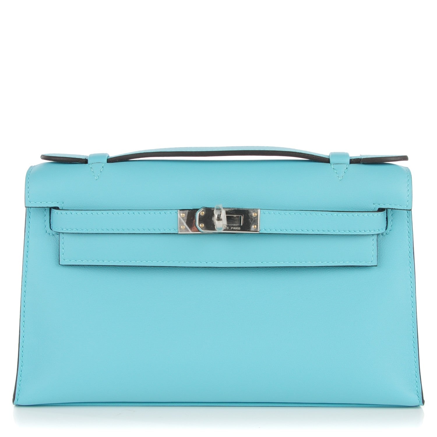 Hermes Swift Kelly Pochette Clutch Bleu Atoll 1 of 15