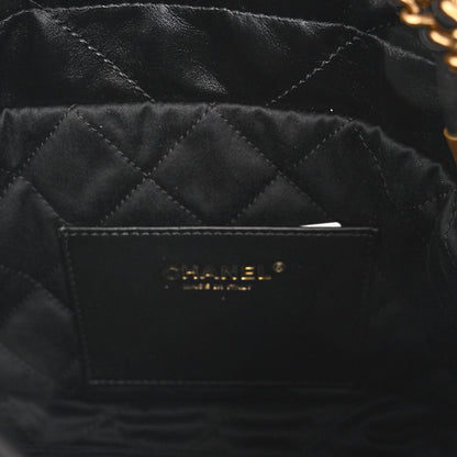 Chanel Shiny Calfskin Quilted Mini Chanel 22 Black 6 of 10