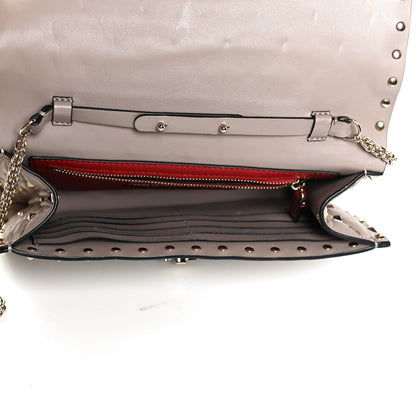 Valentino Garavani Lambskin Rockstud Spike Wallet on Chain Poudre 5 of 10