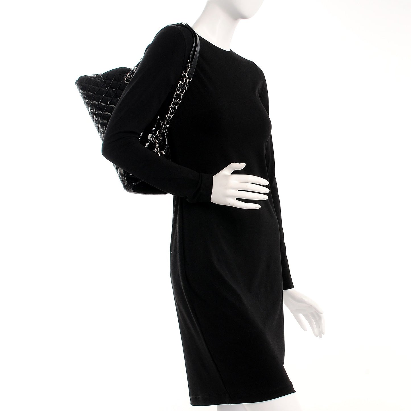 Patent Quilted Medium Just Mademoiselle Black