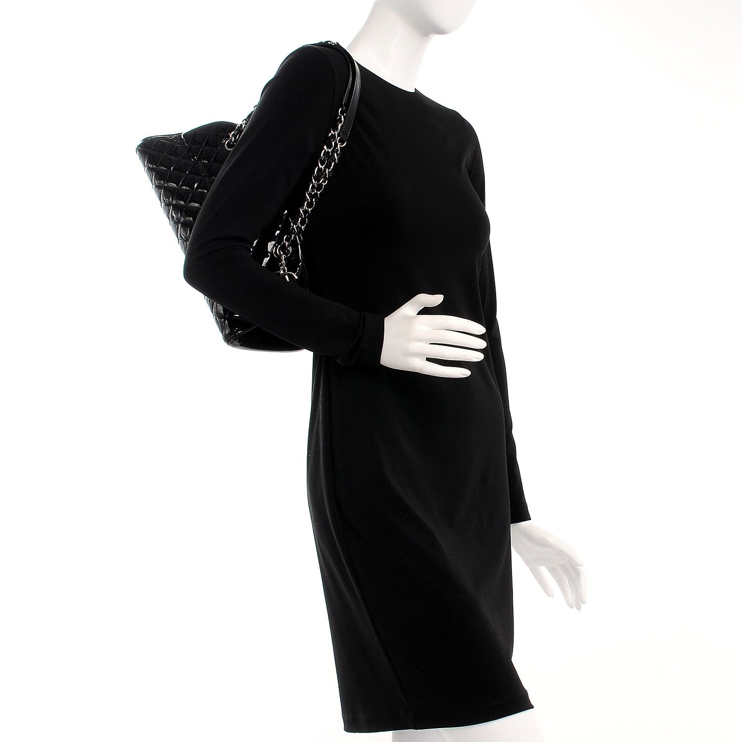 Chanel Patent Quilted Medium Just Mademoiselle Black 2 of 7