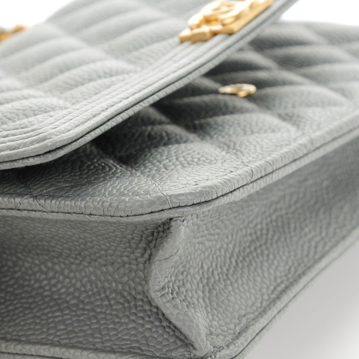 Chanel Caviar Quilted Boy Wallet On Chain WOC Grey 8 of 8