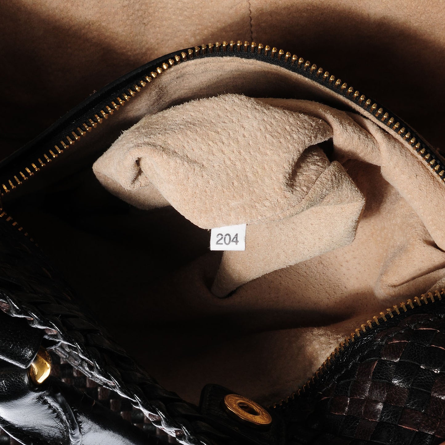 Goatskin Woven Large Tote Moro Black