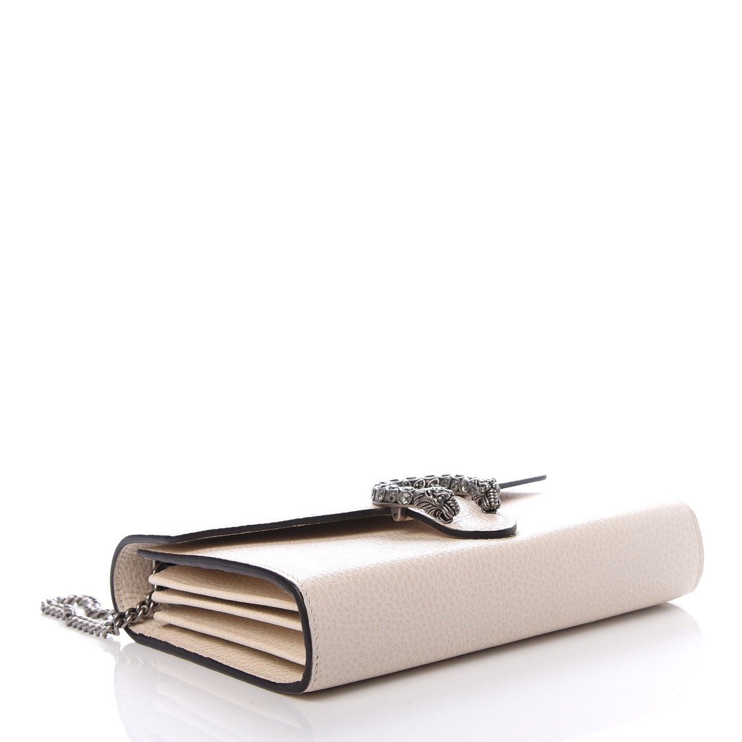 Dollar Calfskin Mini Dionysus Chain Wallet Mystic White