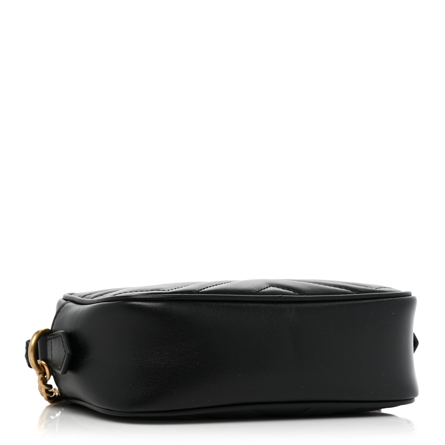 Gucci Calfskin Matelasse Mini GG Marmont Chain Shoulder Bag Black 4 of 9