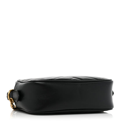Gucci Calfskin Matelasse Mini GG Marmont Chain Shoulder Bag Black 4 of 9