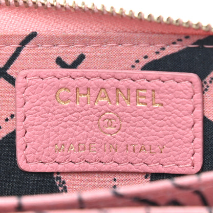 Chanel Goatskin Camellia Zip Coin Purse Pink 6 of 7
