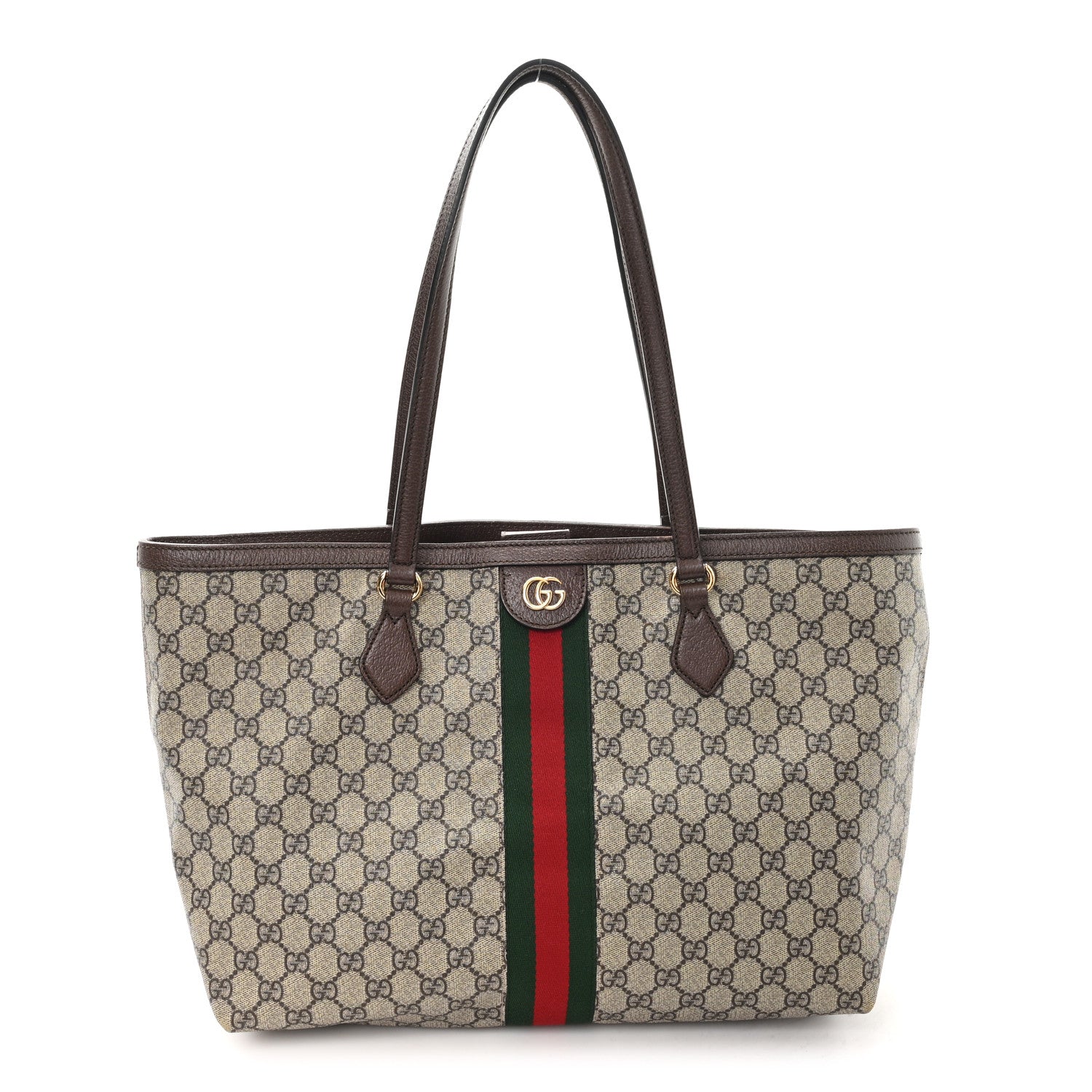 Gucci GG Supreme Monogram Medium Ophidia Shopping Tote Brown 1 of 10