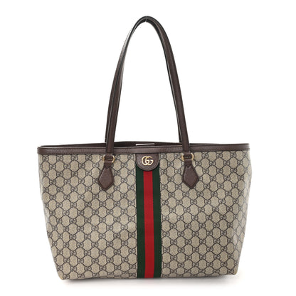 Gucci GG Supreme Monogram Medium Ophidia Shopping Tote Brown 1 of 10