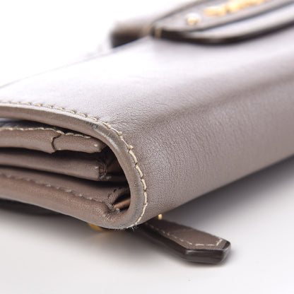 Prada City Calf Continental Flap Wallet Argilla 9 of 18