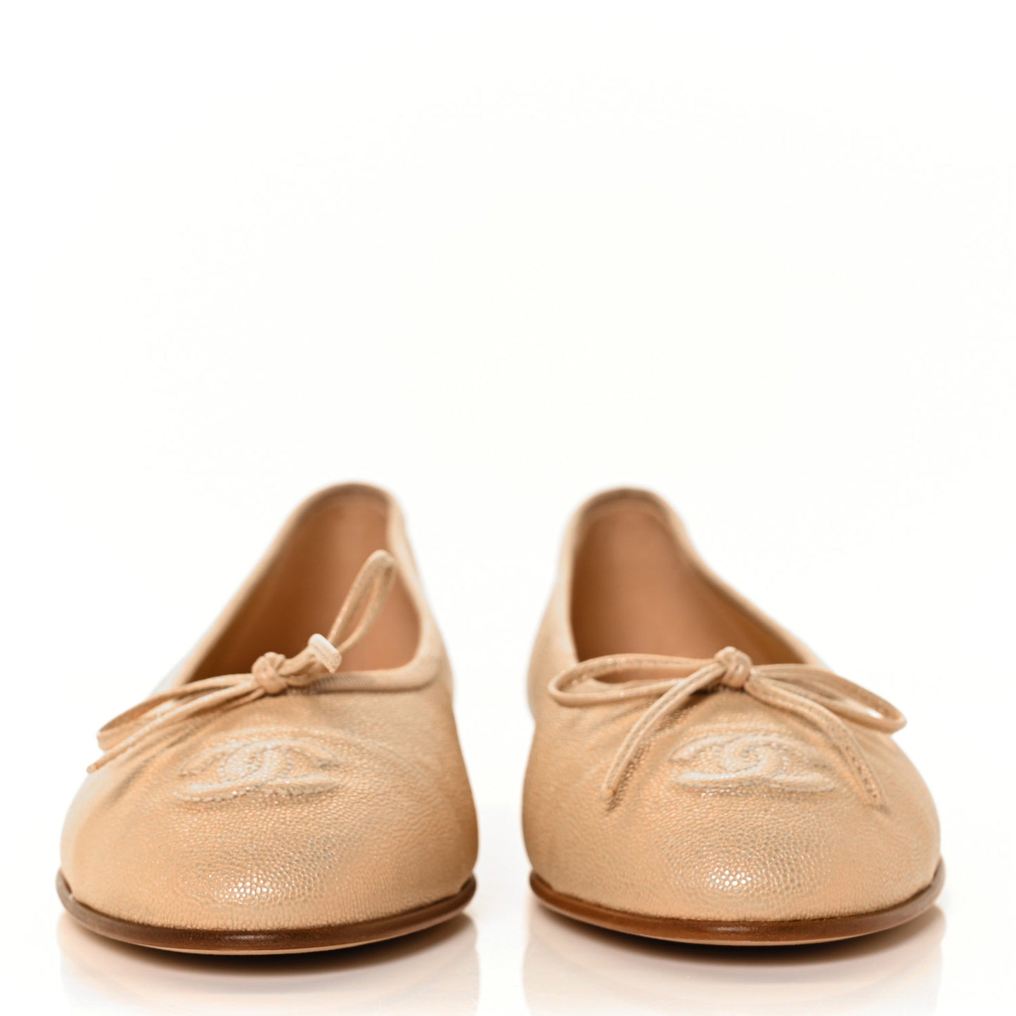 Caviar Cap Toe CC Ballerina Flats 36.5 Beige