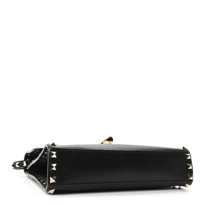Valentino Garavani Pebbled Calfskin Medium Rockstud Flip Lock Crossbody Bag Black 4 of 9