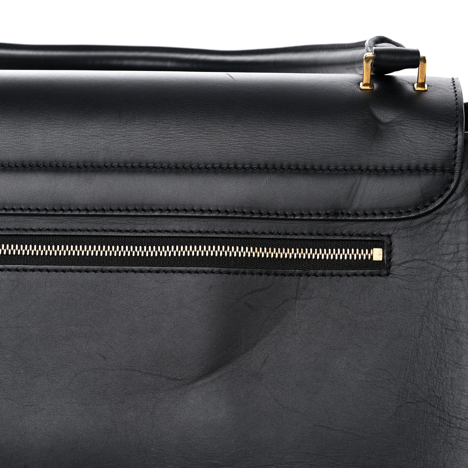 Celine Natural Calfskin Suede Medium Bi-Color Trapeze Black 19 of 27