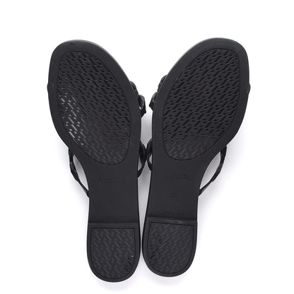 Hermes Rubber Chaine d'Ancre Rivage Sandals 37 Black 5 of 8