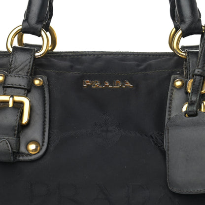 Prada Tessuto Nylon Jacquard Logo Tote Black 6 of 13